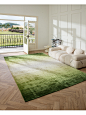 初夏绿色田园风地毯渐变北欧简约沙发客厅轻奢高端卧室自然极简垫-tmall.com天猫