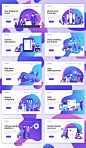 Landing page template on various topics : Landing page template on various topics. Modern flat design concept of web page design for website and mobile website. Easy to edit and customize.Icons Collection of Creative Work Flow Items and Elements