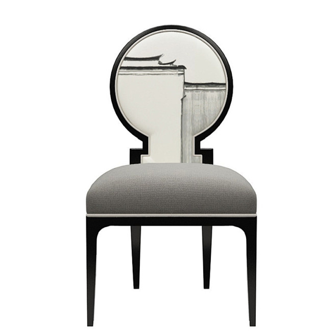 新中式家具 江南印象设计师餐椅 后现代实...