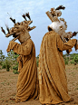 Africa | Senufo Wambele Funeral Masks. Ivory Coast. | ©Carol Beckwith & Angela Fisher. 1994, Publication "African Ceremonies"