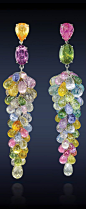 Sapphire Cluster Drop Earrings by Jacob & Co.: 