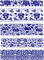 blue and white porcelain patterns: 