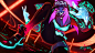 General 3840x2160 League of Legends video games neon akali K/DA Akali (League of Legends) cyan red