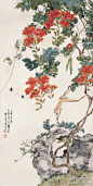 居廉 作品 欣赏 --- 居廉（1828-1904），近代岭南地区著名的花鸟画家，所画草虫花卉，设色妍丽，笔致严整。 (387×768)