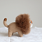 Handmade needle felted felting cute animal project lion leo doll toy : Design:  Needle felted Animal Cute lion  In Stock: 2-4 days for processing  Include:  Only The Needle Felting lion  Color:  Brown fee & White Material:  Felt Wool (100% merino wool