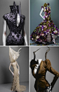 Horns look prettier on the animals, but the dress styles - horns are beautiful. Alexander Mcqueen