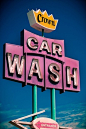 Crown Car Wash Vintage Neio Sign in West Los Angeles