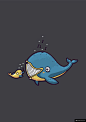 蓝色 鲸鱼 音乐符号 海底 潜艇 动物
