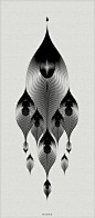 Moiré patterns 抽象动物肖像插画欣赏 黑白插画 肖像插画 线条 抽象插画 动物插画 