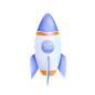 轻拟物icon图标火箭5G科技png素材