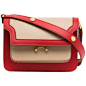 Marni Red Cream Trunk Mini Leather shoulder bag