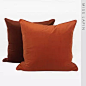 MISSLAPIN简约现代/沙发抱枕靠垫靠包/橘色咖色绒布绒面撞色方枕-淘宝网