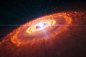 当地时间2014年11月6日，欧洲南方天文台发布金牛座及其原行星盘图片。ALMA拍摄的最清晰影像，展示了450光年以外一颗年龄不超过100万年的恒星周围，行星正在尘埃气体盘中形成的场景