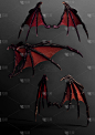 恶魔或蝙蝠翅的 Cgi 例证, 不同的角度