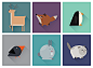 Geometric animals icons : This is set of geometric animal flat icons.  Project was made for 'School of visual communication' studies .