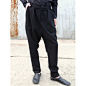 有时又一原创设计男装品牌 新款秋装 黑色 羊毛 锥形 休闲长裤