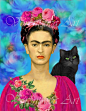 FRIDA KAHLO and Black CAT