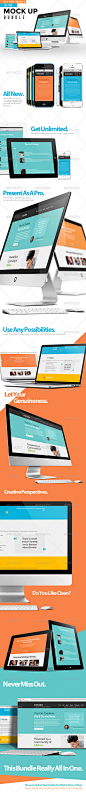 Bundle - New Devices Responsive Screen Mock Up - Product Mock-Ups Graphics