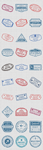 欧式古典创意邮戳底纹印章免抠png素材