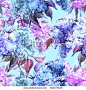  Lilac and Mimosa  spring flowers. Floral seamless pattern.