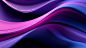 一组蓝紫色抽象波浪的背景图展板