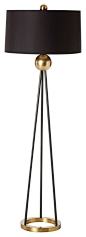 Arteriors Hadley Antique Brass and Black Floor Lamp - contemporary - Floor Lamps - Lamps Plus