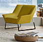 Contemporary armchair / leather / steel / textile - TIGHT by Nicola Gallizia - Molteni & C