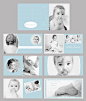 Baby Blue Photo album/ Photo book template set (10x10, can be resized to any square dimensions). $24.99, via Etsy.