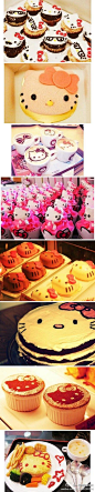 【HELLO KITTY美食】刚才看到HELLO KITTY的风格的房间就突然想发它的美食~PS：最后一张好有爱！！你们同意蓝胖子和粉红妹纸在一起吗？~~~吃货请关注 @一切与美食有关