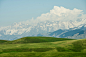 General 5895x3930 Kazakhstan mountains grass snow field plains green nature landscape