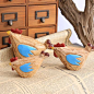 木质工艺品摆饰 套三鸡摆件创意礼品 小动物家居装饰品 CB-13062
