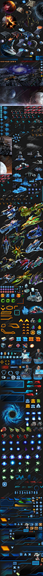 游戏 机械科幻星际风UI空战界面图标icon 手游素材 游戏美术资源