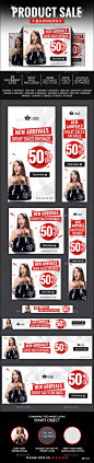 Product Sale Web Banner Set - Banners & Ads Web Elements