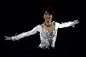 Figure skater Yuzuru Hanyu of Japan performs during a figure skating exhibition gala at the 2018 Winter Olympic Games at Gangneung Ice Arena Valery...