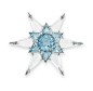 A RETRO AQUAMARINE AND MOONSTONE STAR BROOCH, BY MARCUS