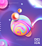 融色彩球 时尚元素 色彩绚丽 促销主题海报设计PSD tiw036a43001