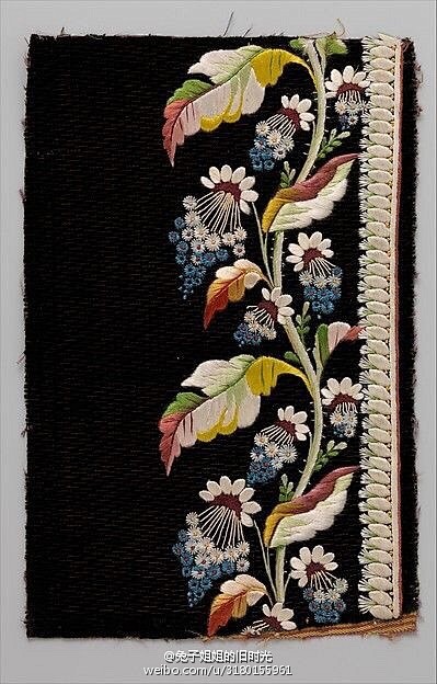 【衣饰纹样|刺绣】1780年-1815年...