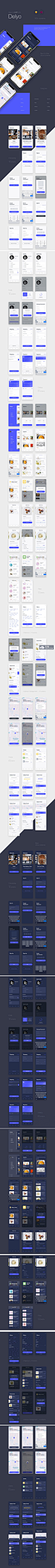 包含160个页面设计的美食送餐外面服务 APP UI KITS 下载 [XD,Sketch]