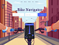 Bike Navigator - homepage homepage bike navigation app afterglow ui