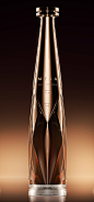 Myra, luxury Tequila bottle concept : Myra is a premium Tequila concept bottle for aged and extra aged Tequila produce. The bottle can be produced in regular glass, with metallization in a gradient, revealing colour of the liquid gradually. Volume of the 