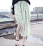 2013/A-BOW新款风格有型针织裙 不规则褶皱半身裙