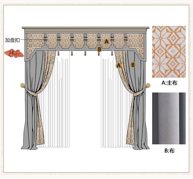 一米新中式客厅窗帘遮光成品飘窗简约现代卧...