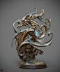 A dragon statue (一洗万古凡马空）, Zhelong XU : 斯须九重真龙出, 一洗万古凡马空.<br/>A case of my online course (the second episode), a Chinese ancient style of painted-wood statue . Designed,Sculpted,textured,and rendered by myself.Sculpted with zbrush and material made 