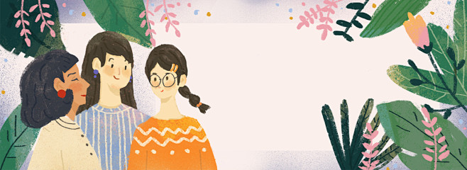 妇女节手绘花草背景背景图片素材