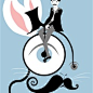 rabbit, bike, bicycle, victorian, man, gentleman, monocle