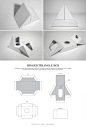Hinged Triangle Box – structural packaging design dielines: 
