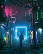 General 1920x2400 beeple digital art 3D neon square city street