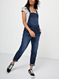 Dark Blue Maternity Denim Overall