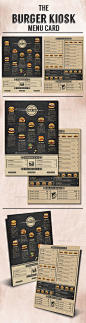 The Burger Kiosk Menu Template #design Download: http://graphicriver.net/item/the-burger-kiosk-menu/9813340?ref=ksioks: 