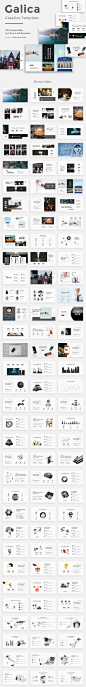 极简独特创意的PPT模板 Galica Creative Powerpoint Template :  